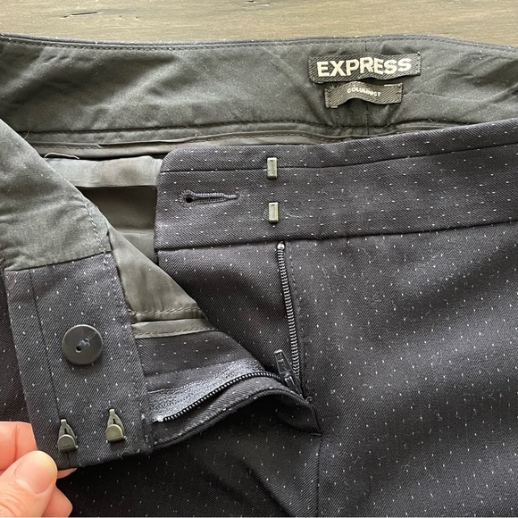 Express columnist blue patterned slacks dress pants - Picture 7 of 10